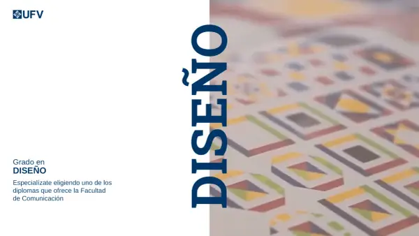 Estudia diseño gráfico en Madrid. Grado en Diseño de la UFV, especialízate en la Facultad de Comunicación.