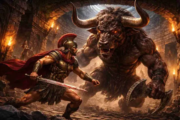 Minotaur i Tezeusz - kim był potwór z kreteńskiego labiryntu?