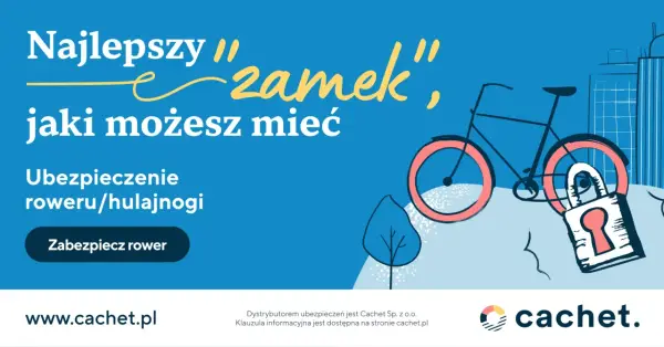 Najlepszy "zamek" dla Twojego roweru to ubezpieczenie. Zabezpiecz swój rower lub hulajnogę z Cachet.