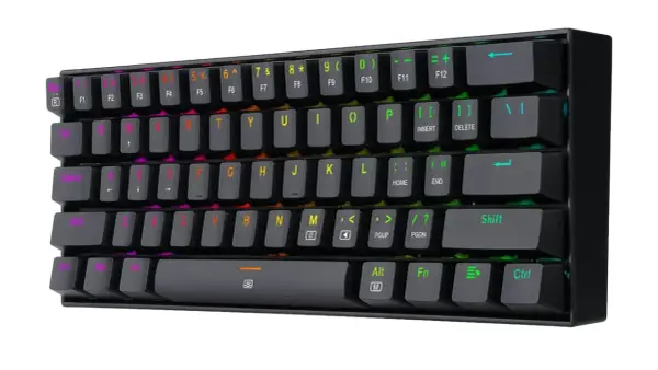 Kompaktowa klawiatura gamingowa z podświetleniem RGB, idealna do tworzenia własnego rankingu najlepszych sprzętów.