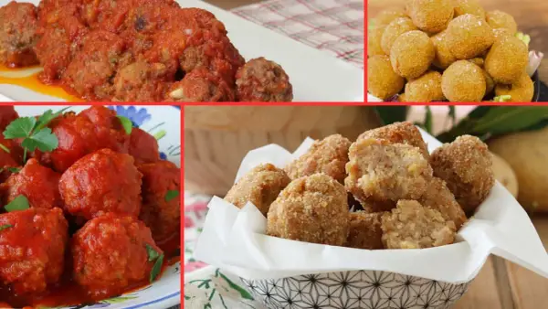 Collage di polpette di carne: al sugo, fritte e in crosta. Un tripudio di sapori e consistenze per gli amanti delle polpette.