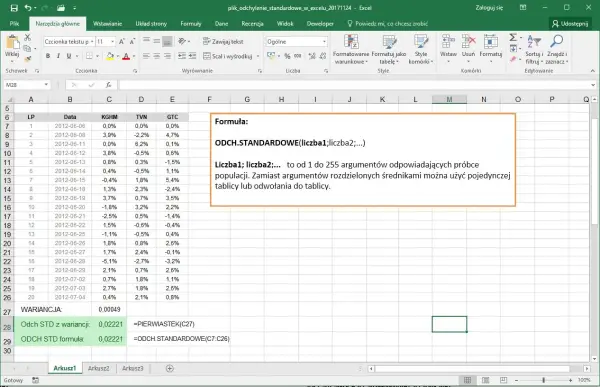 Odchylenie standardowe w Excelu - jak policzyć i dobrze odczytać