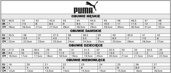 Buty Puma jaki rozmiar - jak uniknąć błędów przy wyborze rozmiaru