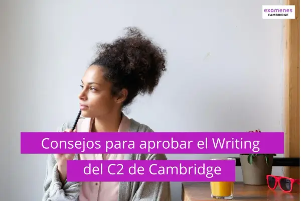 Joven pensativa con un lápiz, lista para el examen proficiency de Cambridge. Consejos para aprobar el Writing del C2.