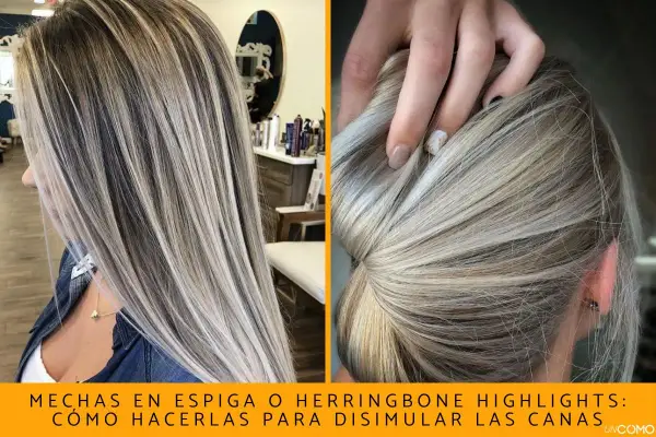 Cabello con mechas rubias y grises, ideal para una transición a las canas con mechas que aporta luz y estilo.
