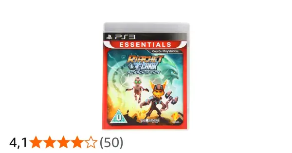 Caja del videojuego Ratchet & Clank: Una dimensión aparte para PS3. Ratchet y Clank listos para la aventura.