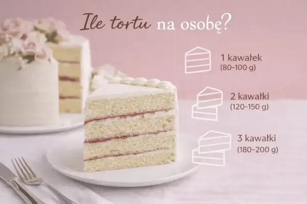 Ile tortu na osobę? Wskazówki dotyczące porcji tortu weselnego na 100 osób.