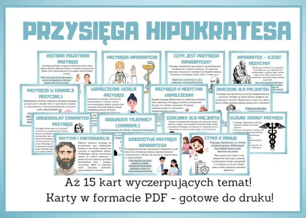 Przysięga Hipokratesa: historia, zasady, współczesne wersje i znaczenie dla pacjentów. Materiał edukacyjny w PDF.