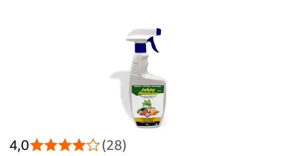 Botella con pulverizador de jabón potásico para sulfatar tus plantas. Elimina plagas de forma natural.