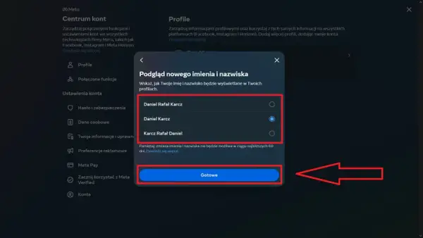 Jak zmienic nazwe na fb? Wybierz nowe imię i nazwisko w podglądzie, aby zmienić je na Facebooku.