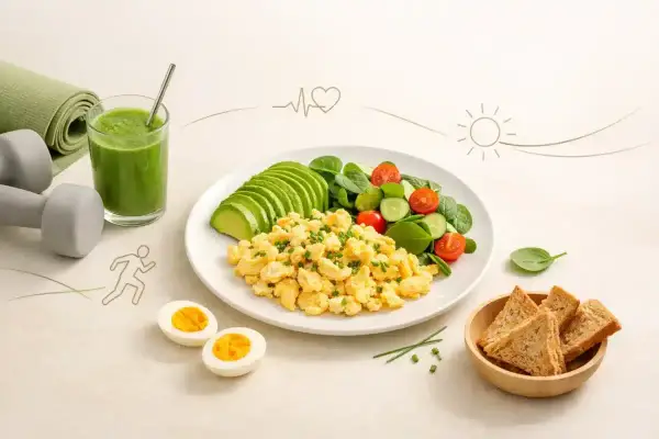 Zdrowe śniadanie na dieta jajeczna przepisy: jajecznica, awokado, warzywa, jajka na twardo, smoothie i grzanki. Idealne na początek dnia pełnego energii.