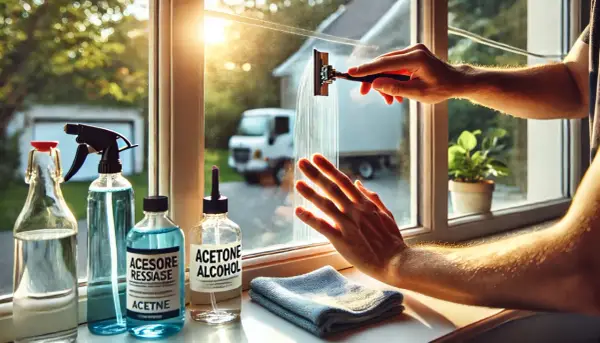 Come togliere colla dal vetro: acetone e alcool sono ottimi alleati. Un raschietto aiuta a rimuovere residui ostinati.