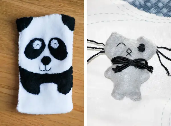 Urocze, śmieszne prezenty zrobione samemu: pluszowa panda i kotek z kokardką. Idealne dla miłośników rękodzieła.
