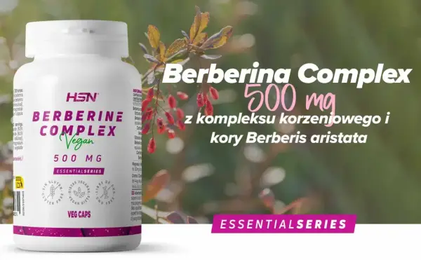 Berberine Complex 500 mg z korzenia i kory Berberis aristata. Opakowanie suplementu diety.