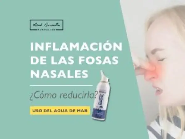 Mujer con inflamación nasal. El uso de agua de mar puede aliviar la congestión.