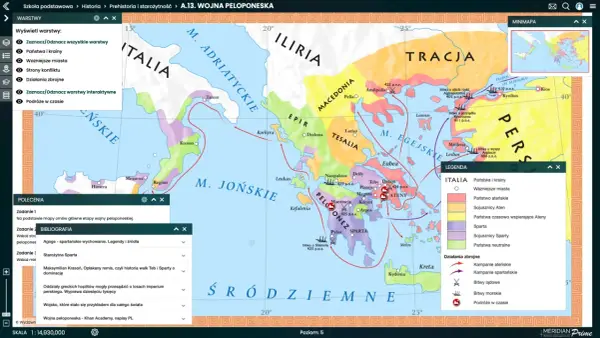 Starożytna Grecja mapa konturowa do druku – kluczowe regiony i miasta historyczne
