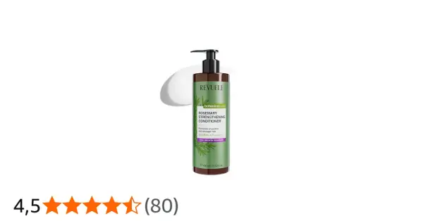 Acondicionador fortalecedor Revuele Rosemary, con excelentes opiniones. Promueve un cabello más suave y fuerte.