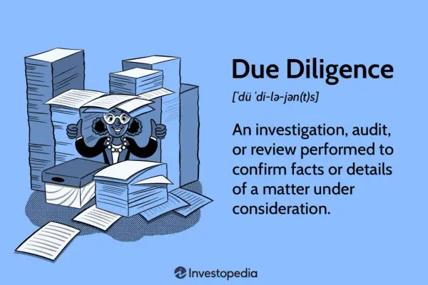 A smiling woman gives two thumbs up amidst stacks of papers, illustrating the due diligence meaning of thorough investigation.