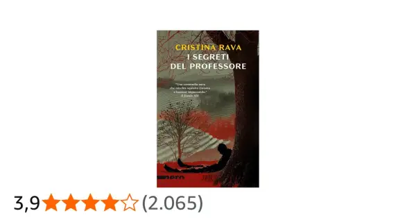 Copertina del libro "I segreti del professore" di Cristina Rava, con un uomo silhouette appoggiato a un albero in un paesaggio autunnale.