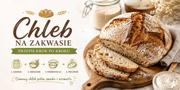 Chleb na zakwasie, przepis babci. Domowy bochenek pełen smaku i aromatu, z chrupiącą skórką i puszystym wnętrzem.