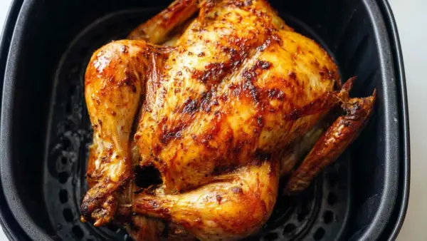 Złocisty, chrupiący kurczak z airfryer, idealny na obiad.