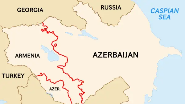 Mapa Kaukazu: z kim graniczy Armenia? Z Gruzją, Azerbejdżanem, Turcją i Rosją.