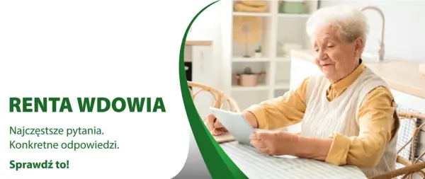 Starsza pani korzysta z tabletu, szukając informacji o rencie wdowiej. Najczęstsze pytania i konkretne odpowiedzi. Sprawdź to!