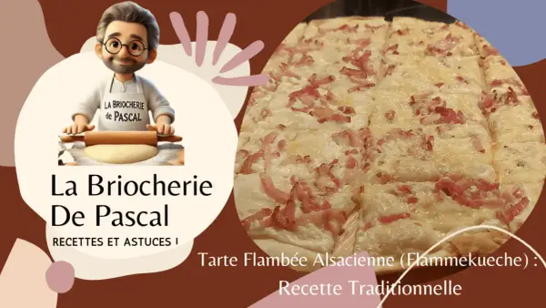 Une délicieuse flammekueche alsacienne, prête à être dégustée. Pascal de La Briocherie partage sa recette traditionnelle.