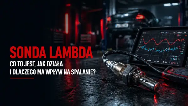 Sonda lambda: co to jest, jak działa i dlaczego ma wpływ na spalanie? Widok warsztatu samochodowego z częścią i ekranem diagnostycznym.