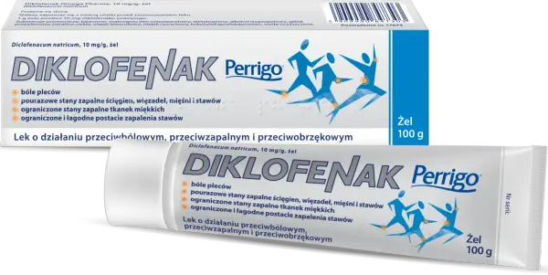 Żel DIKLOFENAK Perrigo na bóle pleców i stany zapalne. Pomaga przy urazach ścięgien, mięśni i stawów.