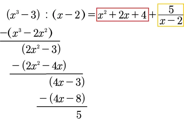 Polynomdivision zeigt, dass die Funktion $x^2+2x+4 + \frac{5}{x-2}$ eine schräge Asymptote hat.