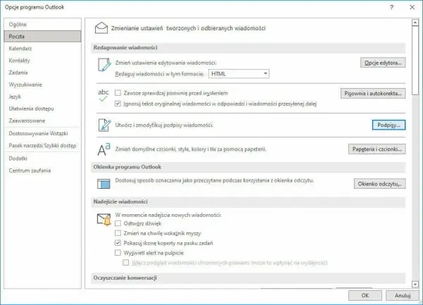 Jak ustawić stopkę Outlook - Jak zmienić stopkę w Outlooku?