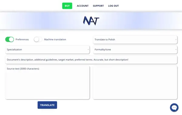 Tłumacz tekst na polski, wybierz specjalizację i ton. Zastanawiasz się, co to znaczy po francusku? Wpisz tekst i kliknij "Translate".