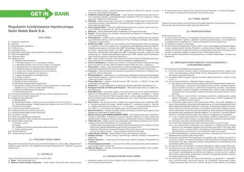 Getin Bank kredyt hipoteczny - dokumenty, zły BIK