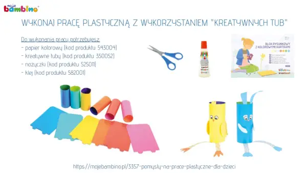 Kolorowe tuby, papier i klej to świetne materiały do kreatywnego spędzania czasu. Z nich powstają urocze zwierzątka.