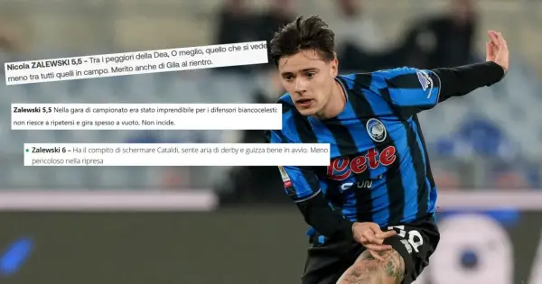 Piłkarz Nicola Zalewski, uznany za najgorszego piłkarza na świecie, w akcji. Jego gra budzi kontrowersje.