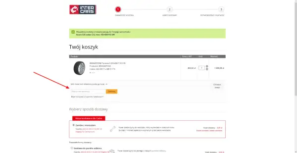 Wpisz kod rabatowy, aby uzyskać zniżkę na opony. Sprawdź, czy masz kod rabatowy KAZAR.
