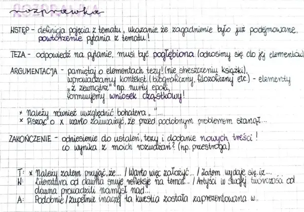 Struktura rozprawki: wstęp, teza, argumentacja, zakończenie. Pomocne przy tworzeniu własnych opinion essay topics.