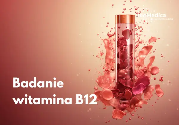 Badanie witamina B12 na co wpływa? W probówce czerwone krwinki i płyn.