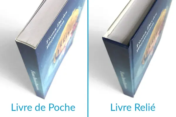 Le côté d'un livre, appelé la tranche, est visible sur ces deux livres : un livre de poche et un livre relié.