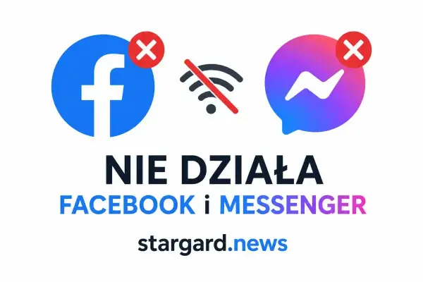 Facebook i Messenger nie działają. Ikony z czerwonym krzyżykiem i przekreślone Wi-Fi informują o awarii.