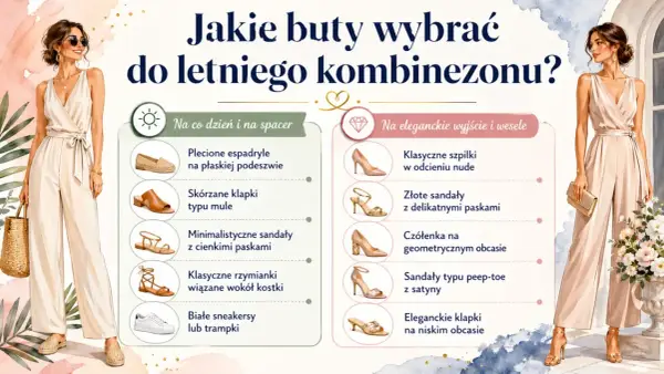Jakie buty do kombinezonu na wesele? Stylizacje na dzień i na eleganckie wyjście: od espadryli po szpilki.