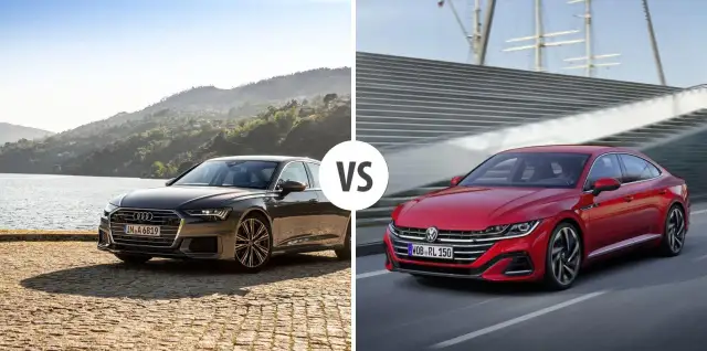 Porównanie Audi A6 i Volkswagena Arteona. Elegancki sedan Audi A6 kontra sportowy Arteon.