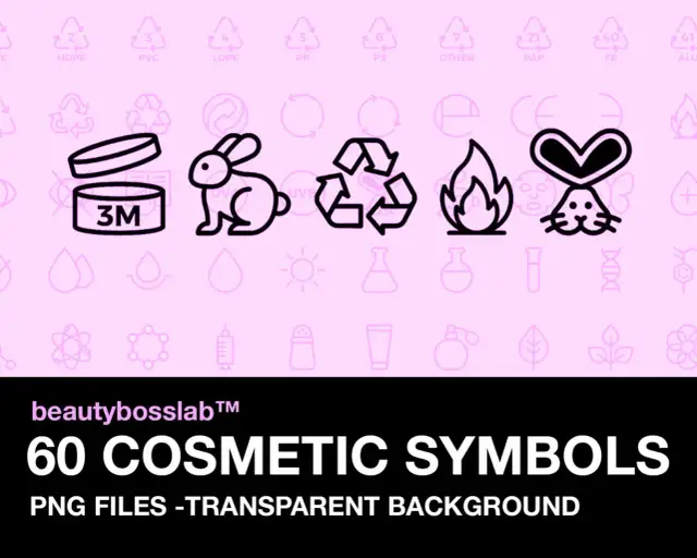 Símbolos de empaques cosméticos en formato vectorial para mejorar tu diseño