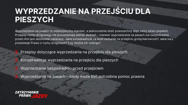 Wyprzedzanie na przejściu dla pieszych jest zabronione. Dowiedz się o przepisach, konsekwencjach i karach za ten niebezpieczny manewr.