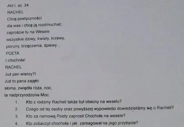 Kto zaprasza chochoła na wesele - Dlaczego to nie tylko Rachela?