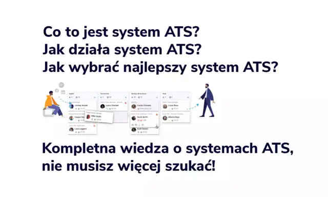 Grafika przedstawia interfejs systemu ATS, gdzie widać etapy rekrutacji kandydatów. Poznaj system ATS i usprawnij proces zatrudniania.