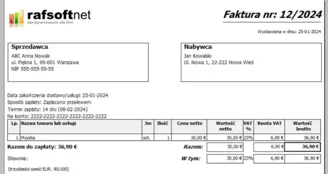 Faktura dla osoby fizycznej: Kwota nieistotna, żądanie klienta kluczem!