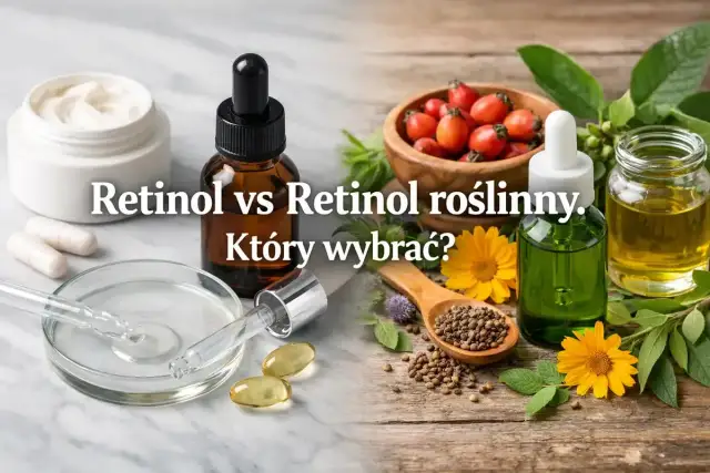 Słoiczek kremu, buteleczki z olejkami, nasiona i kwiaty.