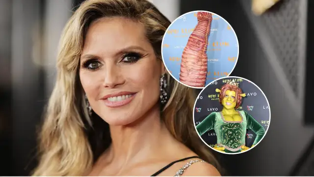 Heidi Klum w stroju Shreka i fragment jej kostiumu z Halloween. Królowa Halloween znów zaskakuje!